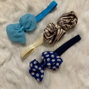 Bundle of (3) 4 1/2" Chiffon Bow on a FOE headband HB8257